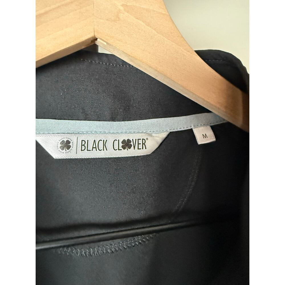 Black Clover Men's Medium Black 1/4 Zip Pullover Golf Vest Stretch Windbreaker - Picture 8 of 8